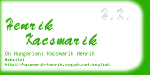 henrik kacsmarik business card